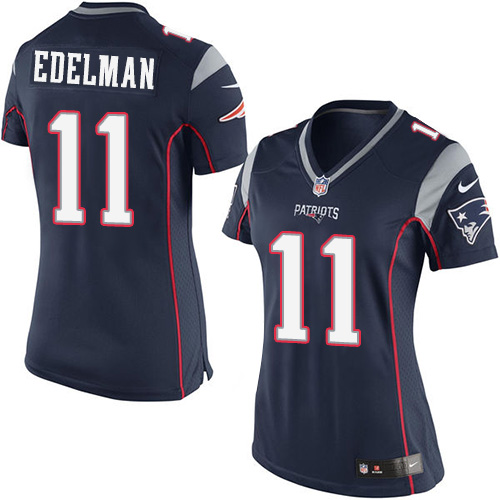 Women's Elite Julian Edelman Nike Jersey Navy Blue Home - #11 NFL New England Patriots